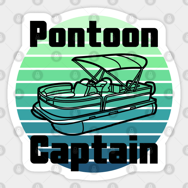 Pontoon Boat Captain Sticker by HobbyAndArt